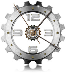 Gear Metallic Clock