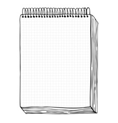 Vector illustration with hand drawn leaf of notebook