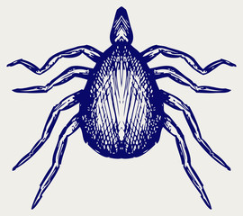 Mite bug. Doodle style