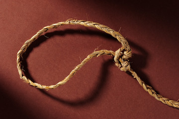 rustic lasso on brown background