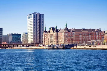 Fotobehang Stad aan het water Kanalen zijn in de stad Kopenhagen