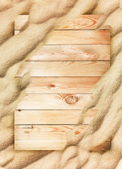 Wood background and sand texture. Wave of the blow of the wind.