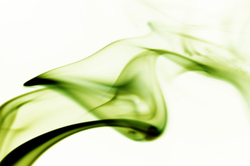 green abstract smoke curves