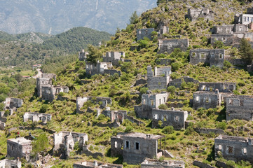 Ghost town of Kayakoy (Turkey)