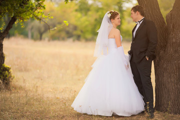 Romantic wedding couple