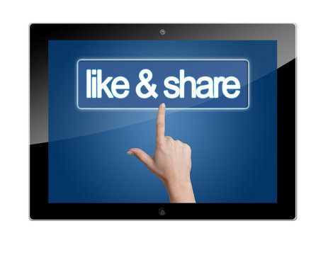 Tablet like and share button