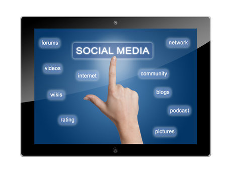 Tablet social media concept