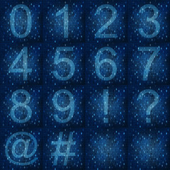 Glowing fonts on digital abstract background