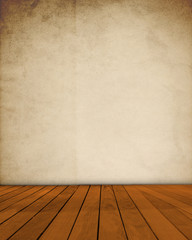 Old Interior Design With Vintage Grunge Wallpaper