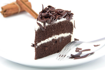 chcolate cake on plate