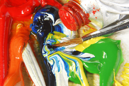 oil paint mixing