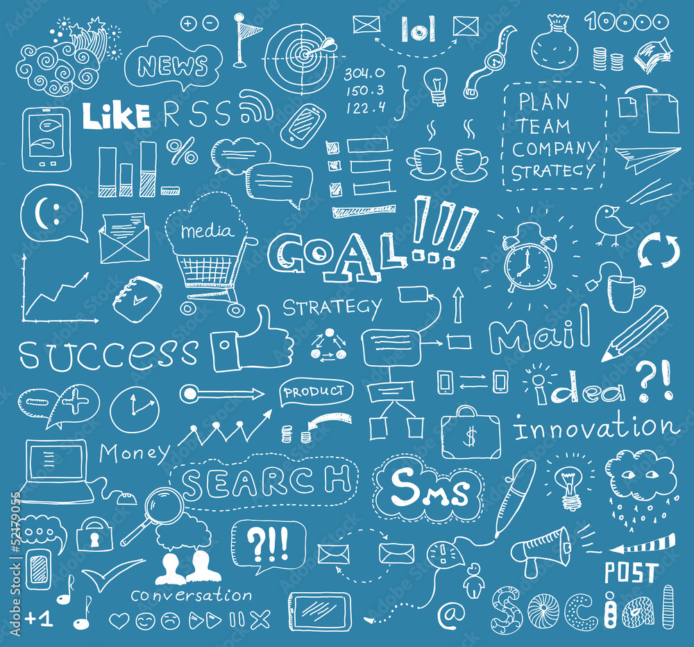 Fototapete brainstorming vector elements background