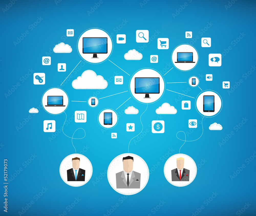 Poster modern business networking concept