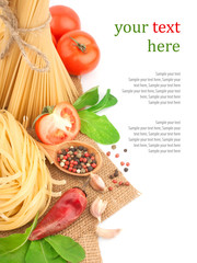 Italian pasta with spices and vegetables