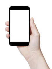 female teen hand holding generic touch device