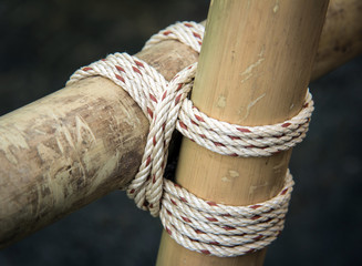 Square lashing by scouts