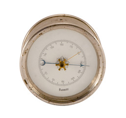 old vintage barometer forecast weather isolated