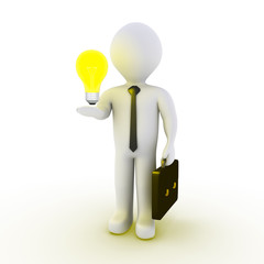 Businessman with light bulb