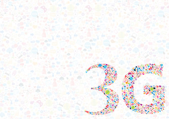 Social network background with media icons.