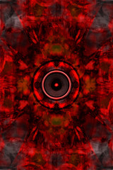 Music speaker on a red background