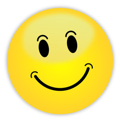 Fototapeta premium Smiley Button gelb