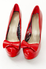 fashionable platform red pumps