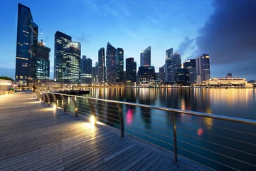 Papier Peint photo Singapour Ville de Singapour au coucher du soleil
