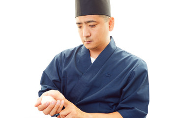 笑顔の寿司職人