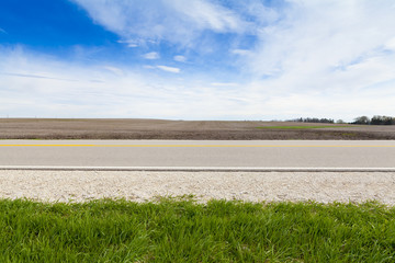 American Country Road Side View
