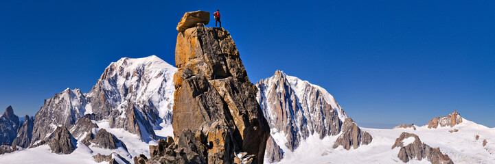 Man on top of the Mont Blanc, Europe