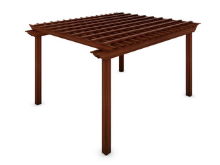 Ipe pergola on the white