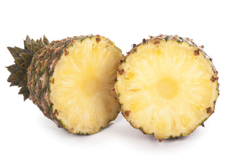 Fresh slice pineapple on white background