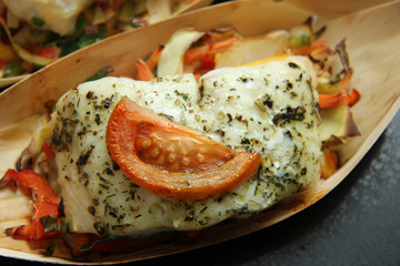 Fish fillet with tomato