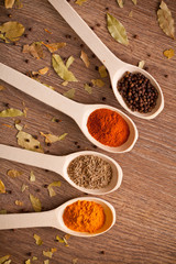 spices on spoons