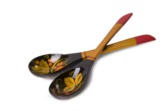 Wooden painted tablespoons