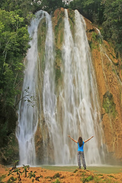 Fototapeta El Salto de Limon waterfall, Dominican Republic