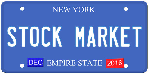Stock Market New York License Plate