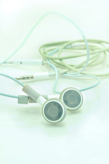 concept of digital music white Headphones..