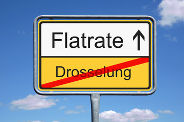 Ortsschild mit Flatrate
