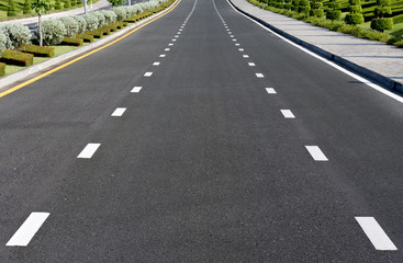 Beautiful road with garden