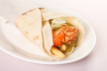 tortilla with meat and vegetables