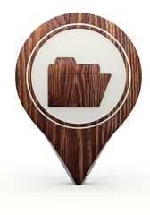 folder sign on a set of wooden  markers