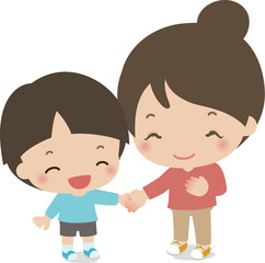 微笑むお母さんと男の子