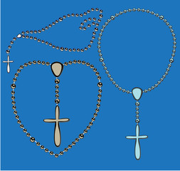 Metallic rosary set