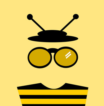 bee man wearing hat and glasses