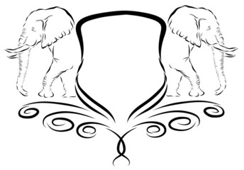 Vintage Elephant Emblem
