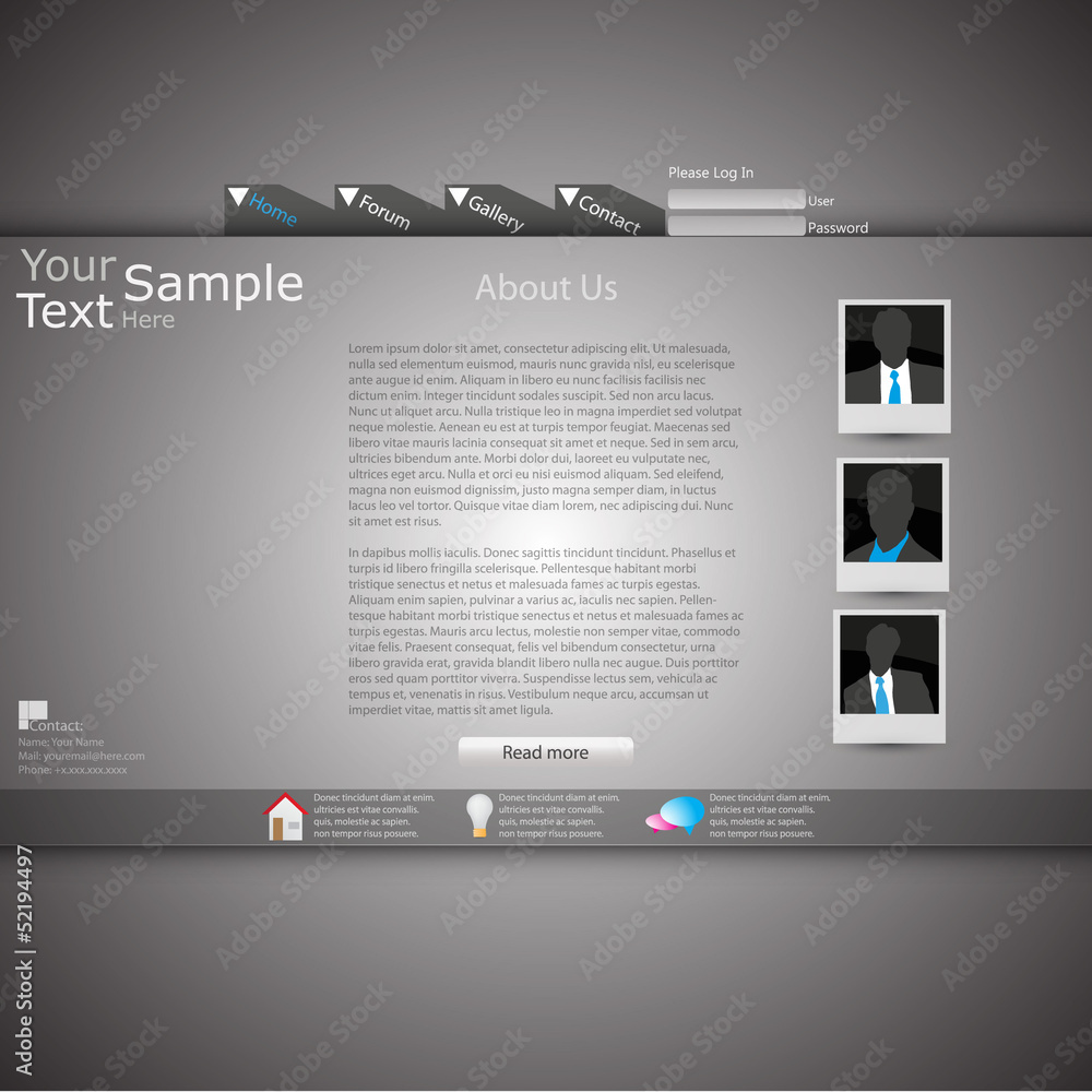 Poster minimal elegant web site template vector