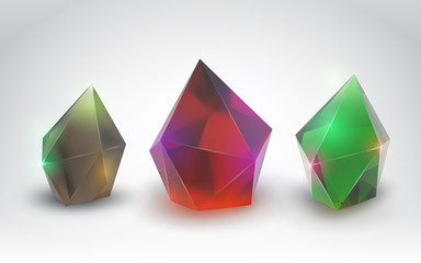 Beautiful crystals (Vector set of a realistic gemstone)