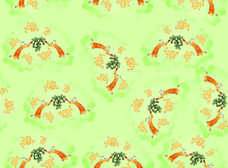 Seamless pattern with giraffe