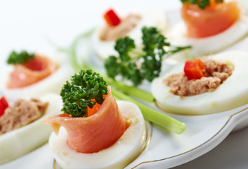 stuffed eggs with salmon